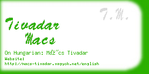 tivadar macs business card